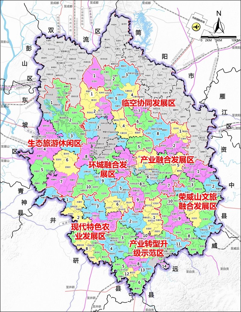 仁寿县域村级经济片区图.