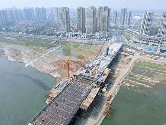 彭山岷江大桥加速推进!预计4月底完成主梁合龙